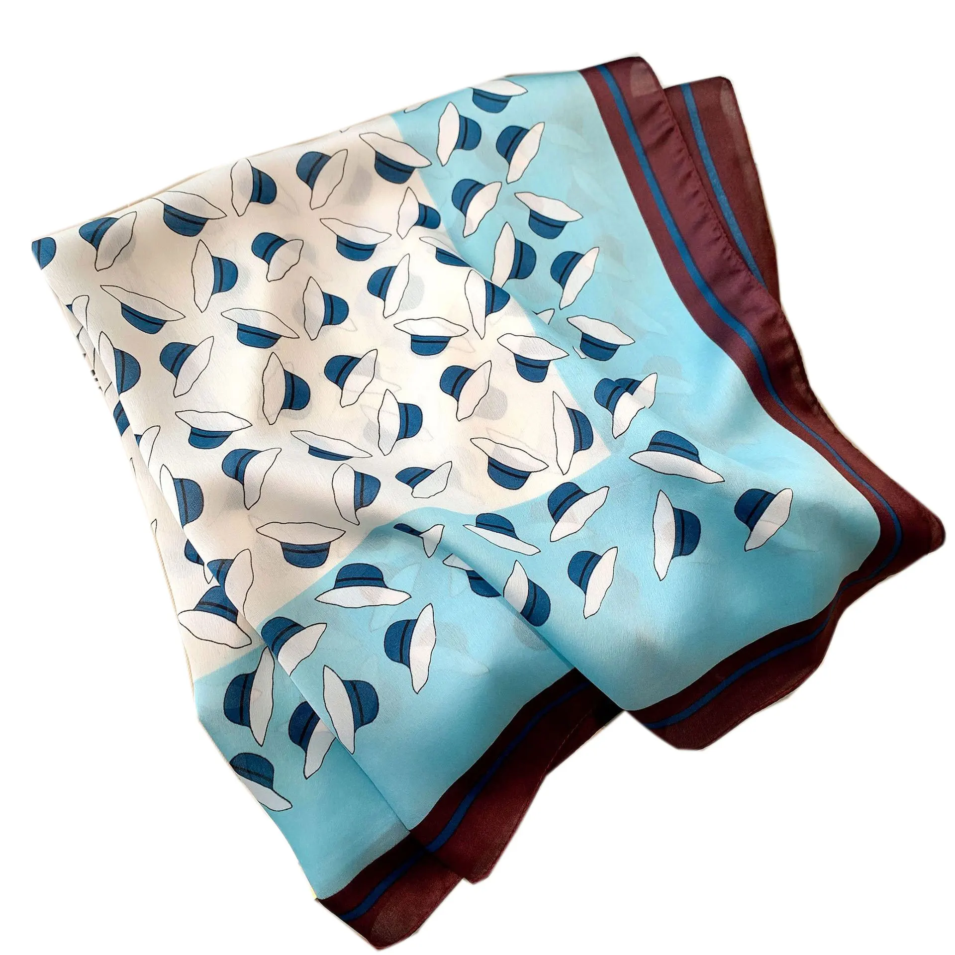 

Мода 2021 шелковый атлас шарф для волос для женщин платок с принтом женские 70 см с квадратным носком бандана небольшой вырез хиджаб Леди шарфы...