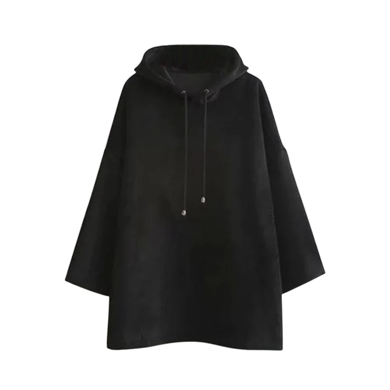 

Korean Style Medium Length Loose Preppy Style Coat for Students Autumn Hooded Sweatshirts