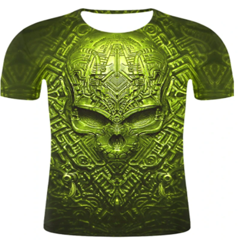 

Футболка мужская с круглым вырезом, 3D рубашка, ужас, стиль хип-хоп, модный топ, уличная одежда, лето