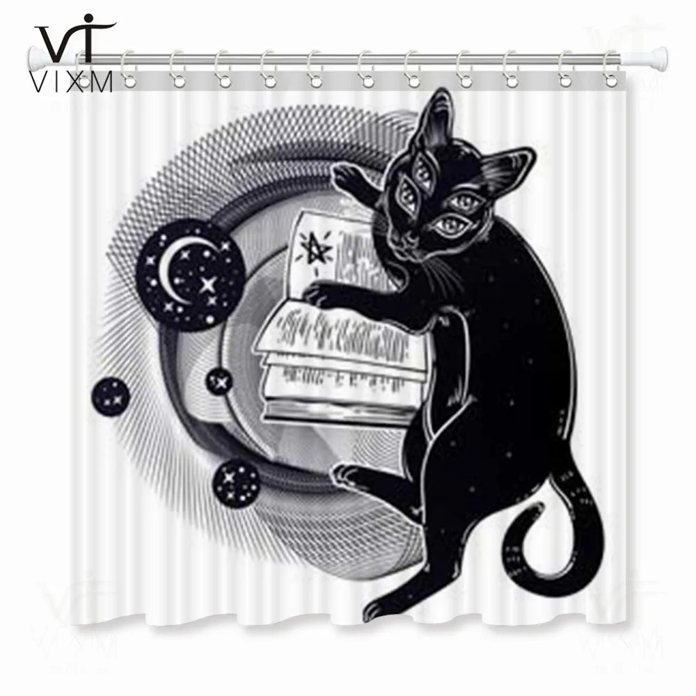 Vixm занавеска для душа в виде кота черная металлическая Водонепроницаемая ванной