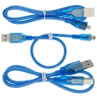USB-кабель для Uno r3NanoMEGALeonardoPro microDUE Blue, высококачественный тип A USBMini USBMicro USB