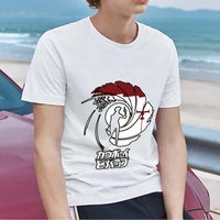 classic mens t shirt street top white japanese trend print pattern short sleeve round neck commuter mens youth t shirt clothes