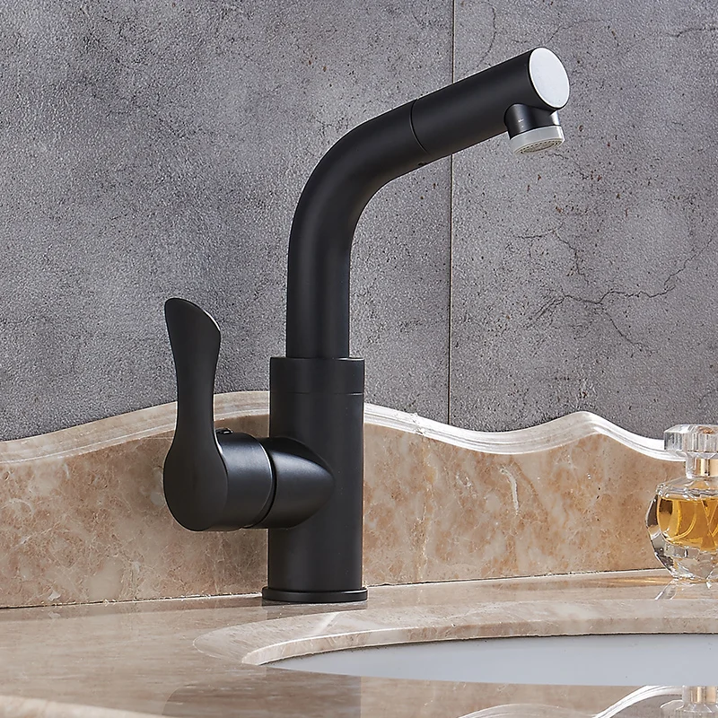 Смесители для кухни полностью медные черные матовые гладкие шелковые смесители