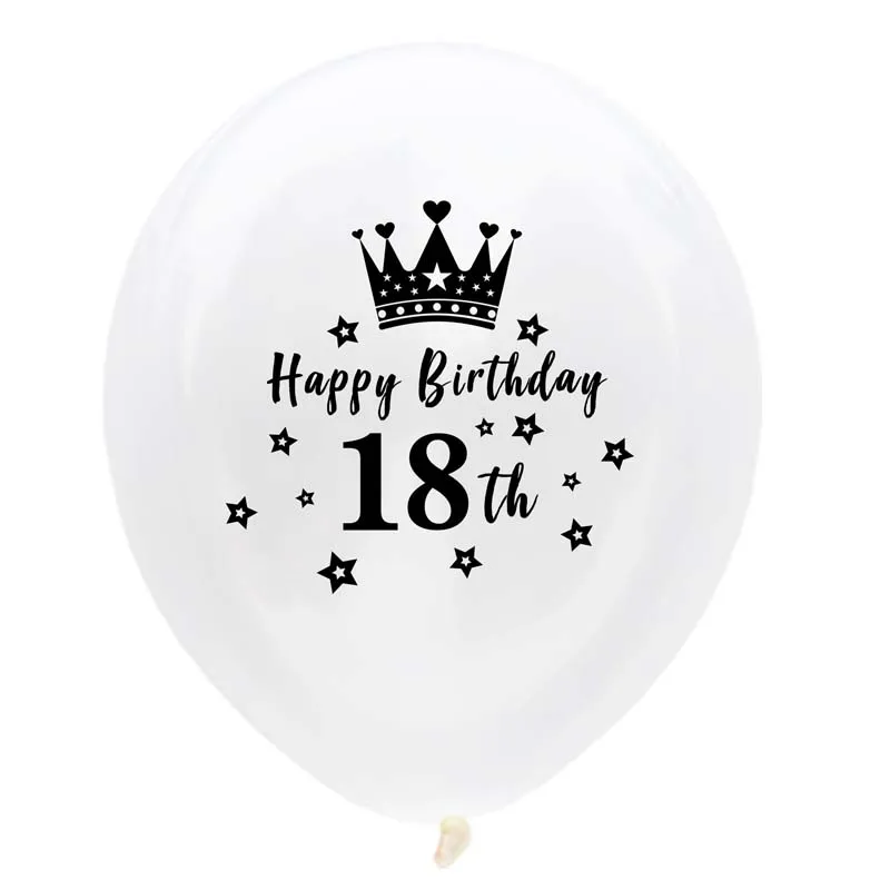Happy 18th Birthday 10 шт. воздушные шары на день рождения 30, 40, 50, 60, 70, 80 лет, праздничные украшения для дня рождения, воздушные шары на день рождения для взрослых, вечерние шары - Цвет: Happy 18th Birthday