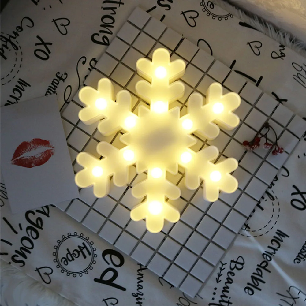 СВЕТОДИОДНЫЙ ночник в виде снежинки светящийся темноте 3D вечерние украшения для