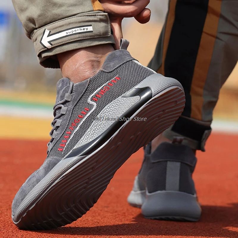 

Anti-Smashing Shoes Safety Shoes Men's Boots Working Shoes For Men Anti-Piercing Boots Steel Toe Cap Sneakers For Men Flat Boots