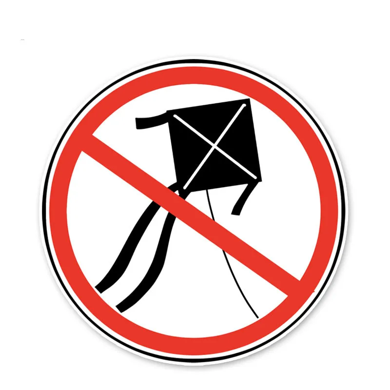 

Creative Warning Sign Forbid Kite Car Stickers Motorcycle Decals Cover Scratches Waterproof PVC 14cm X 14cm