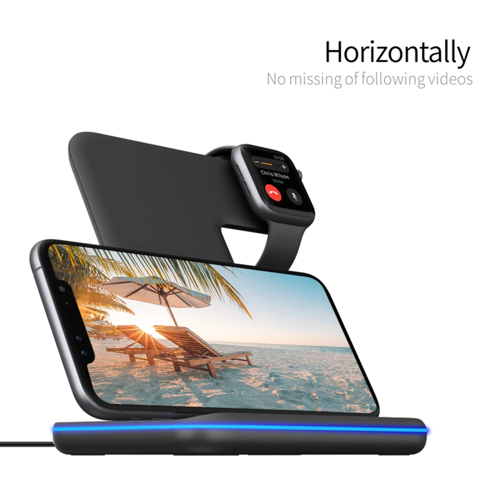 

New Z5 3 in 1 Wireless Charger Charging Dock Station Mobile Phone Fast Charging Stand for Apple Watch Headphones iWatch Airpods