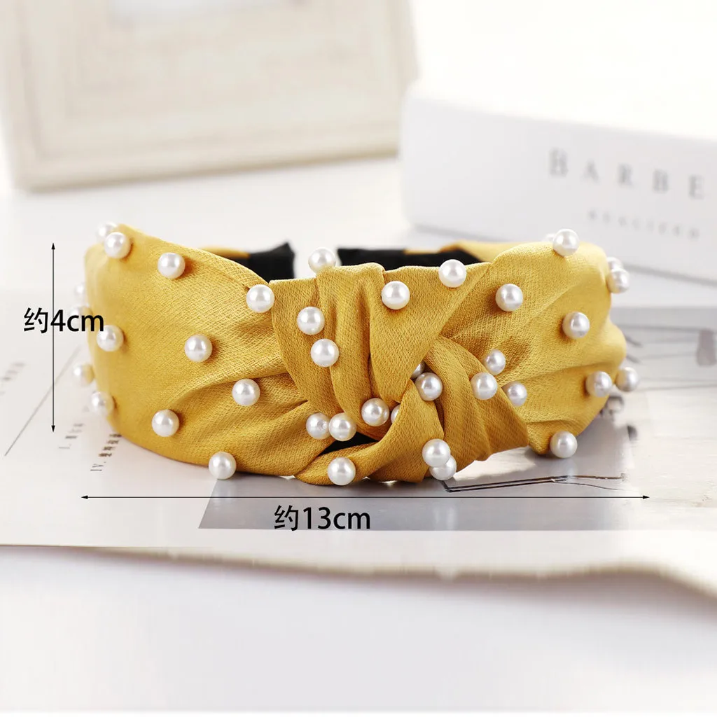 2019 женские модные летние милые с бантом отделкой бисером лента для волос женщин