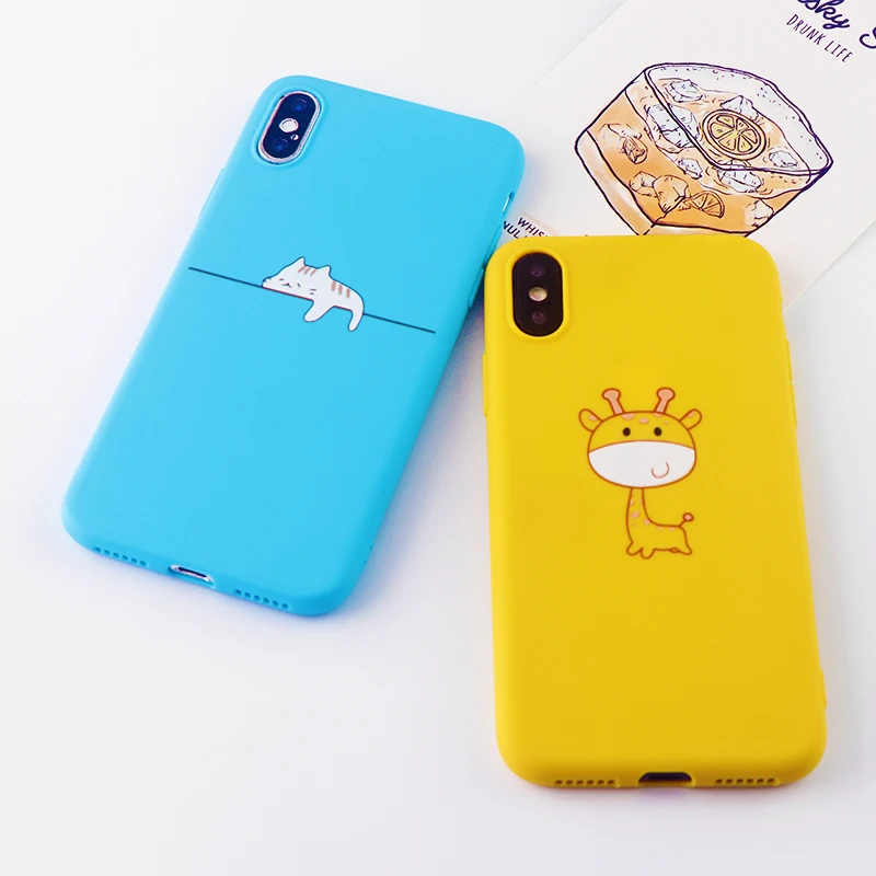 Funny Phone Case for IPhone 6s 7 8 11 Plus Pro X XS Max XR Cute Animal Cases Soft Silicone Fitted Cell Accessories Covers | Мобильные