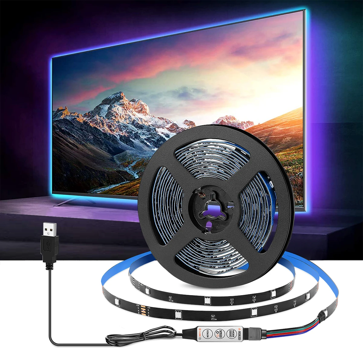 

5050 RGB USB LED Strip DC 5V Bluetooth Infrared Remote Control Flexible Light With Diode Suitable For Home TV Backlight 1M-20M