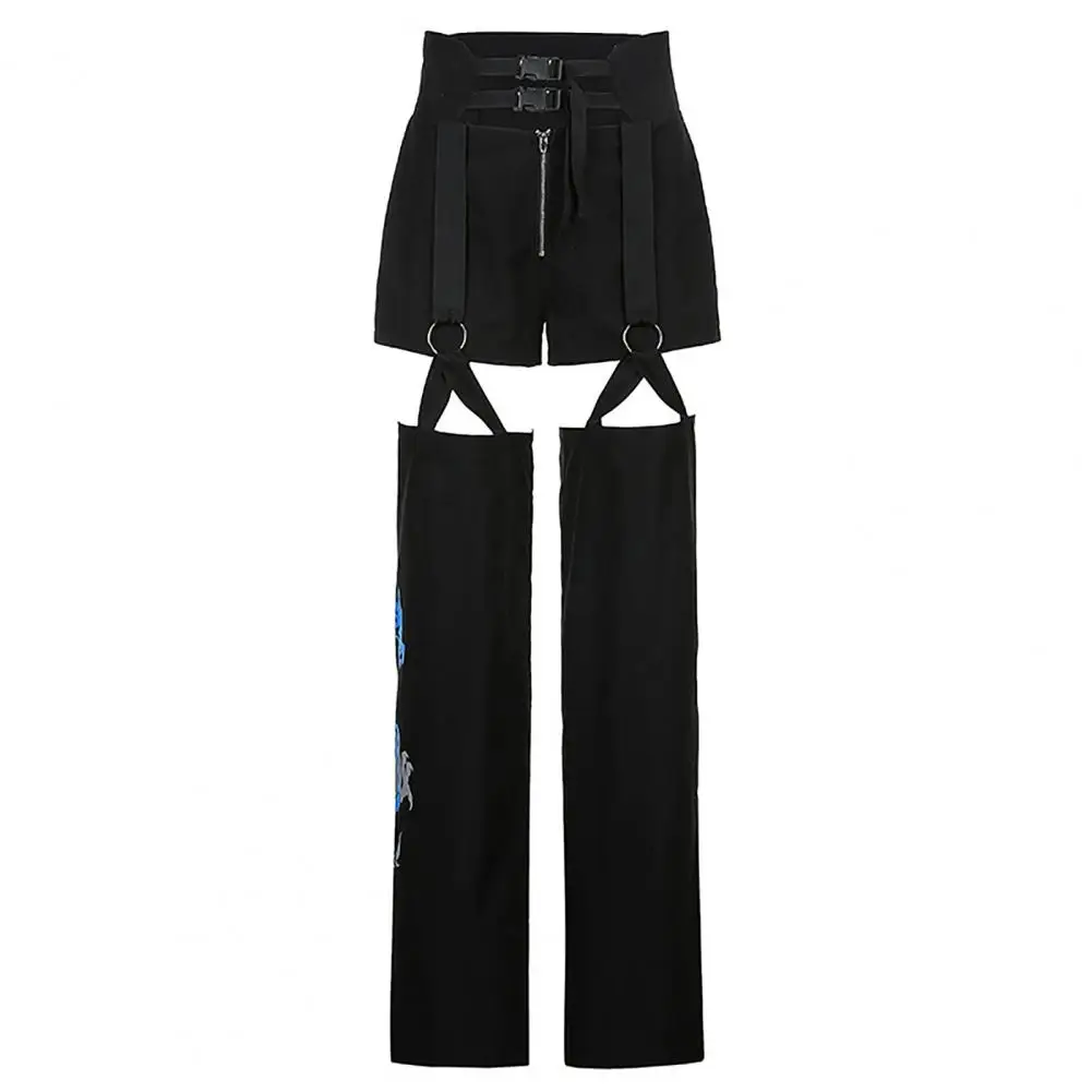 

Dragon Print Loose Pants Women High Waist Cut Out Straight Trousers for Sports High Waist Cut Out Straight Trousers for Sports