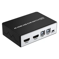 4k hdmi usb kvm switch 2 port selector for 2 computer sharing 1 hd monitor and 4 usb devices with desktop button switch