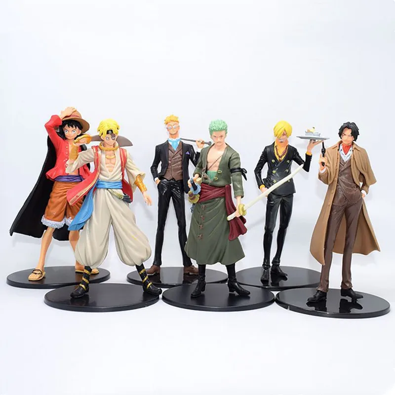 6 шт./лот новая цельная Обезьяна D Luffy Ace Sanji Roronoa Zoro Marco ПВХ экшн-фигурка аниме