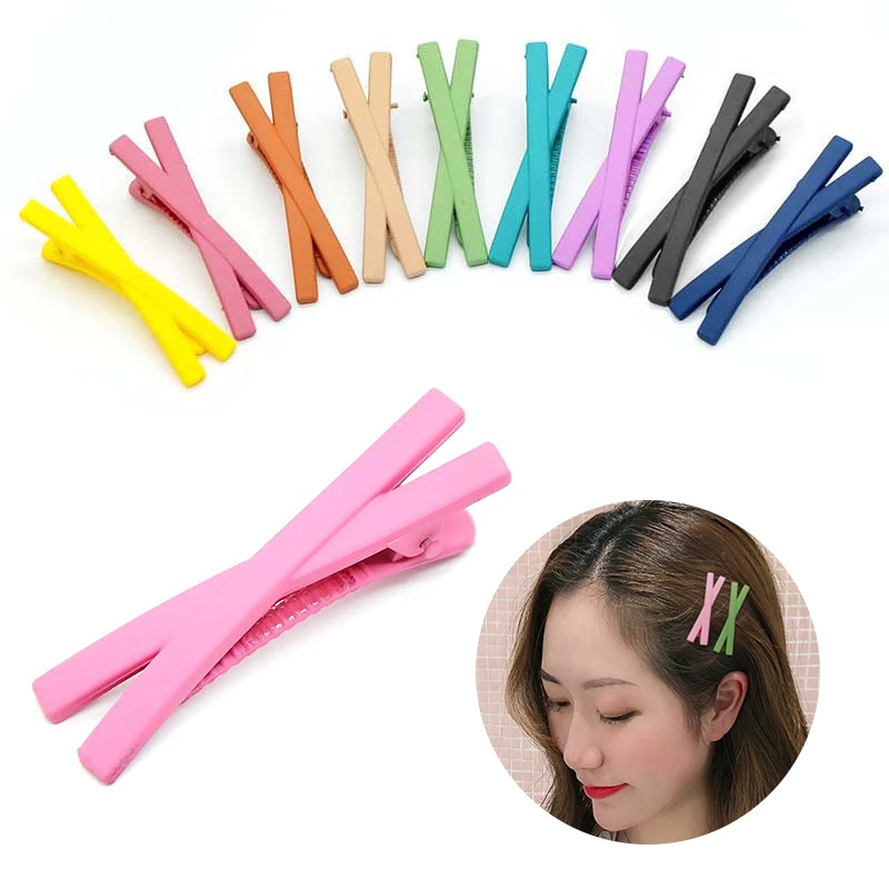 Candy Color Cross Side Clip Word Hair for Women Girl Accessories Hairpin Styling Tool Clamp Matte BB | Красота и здоровье