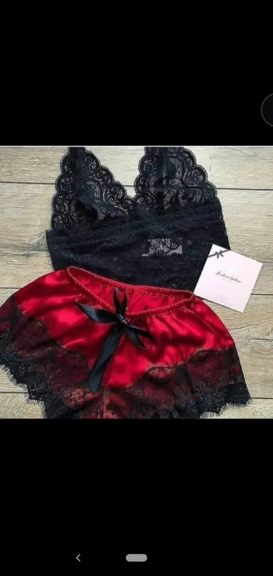 QWEEK Womens Pajamas Sleepwear Sexy Lace Lingerie Summer Thin Pyjamas Women Set Sexy V-neck Backless Pijamas Female Dropshipping