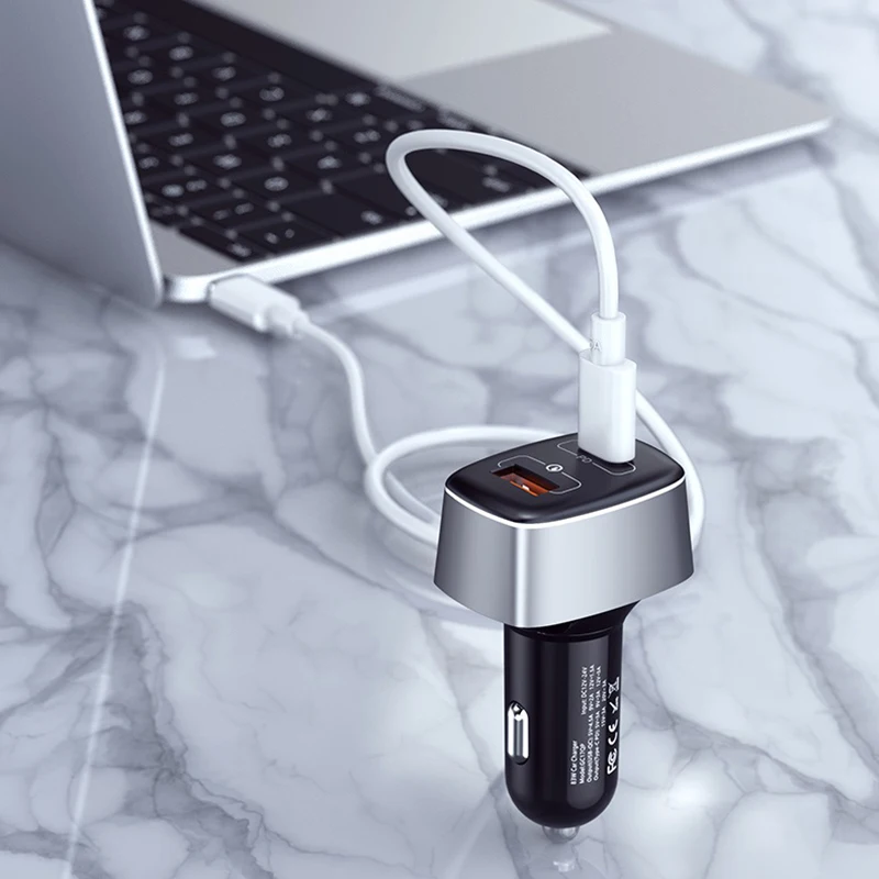 Автомобильное зарядное устройство с двумя USB-портами и QC 3 0 83 Вт |