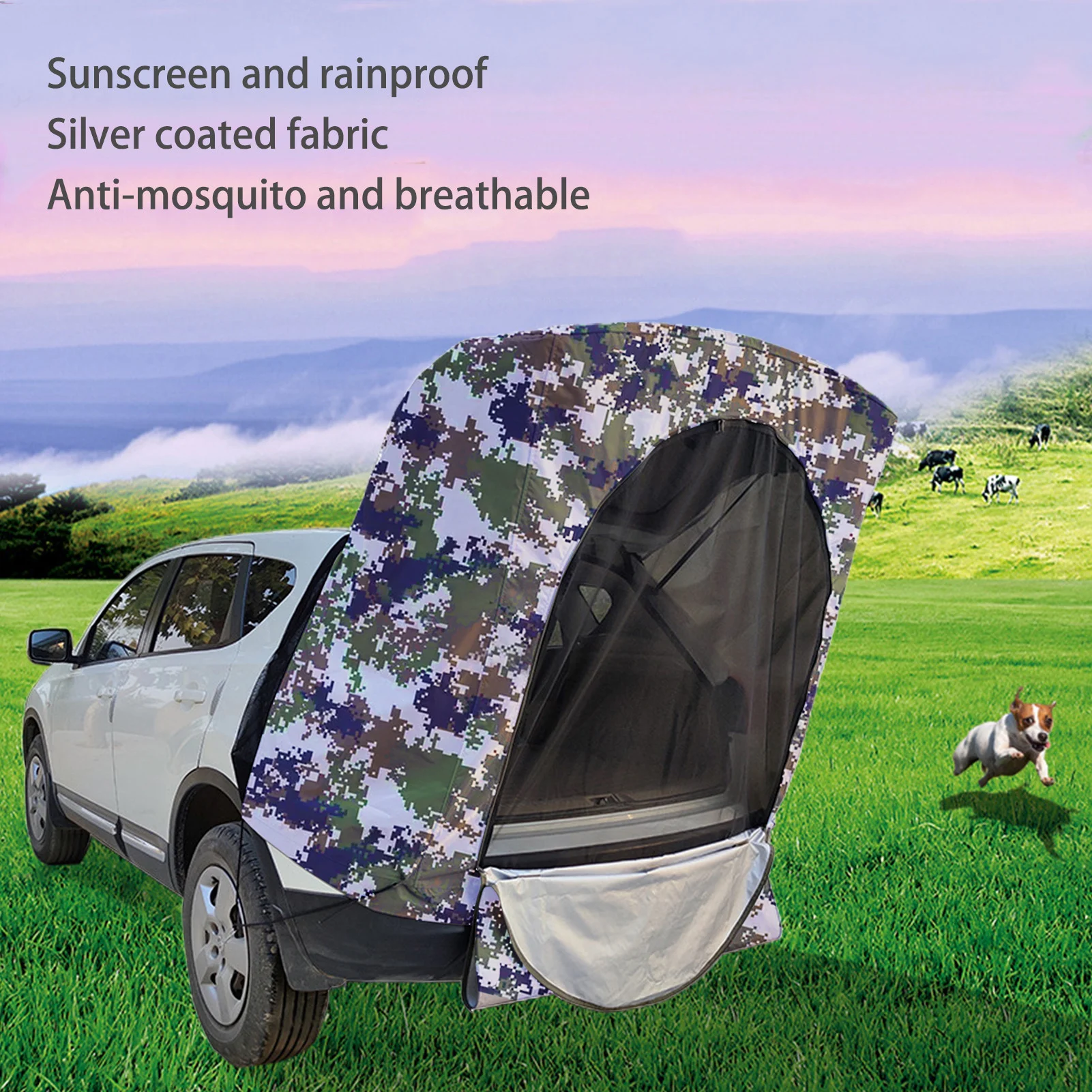 

SUV Camping Car Tent Outdoor Rear Tailgates Car Trunk Tent Shade Camping Tent Canopy Tail Ledger Picnic Awning Bearable Dropship