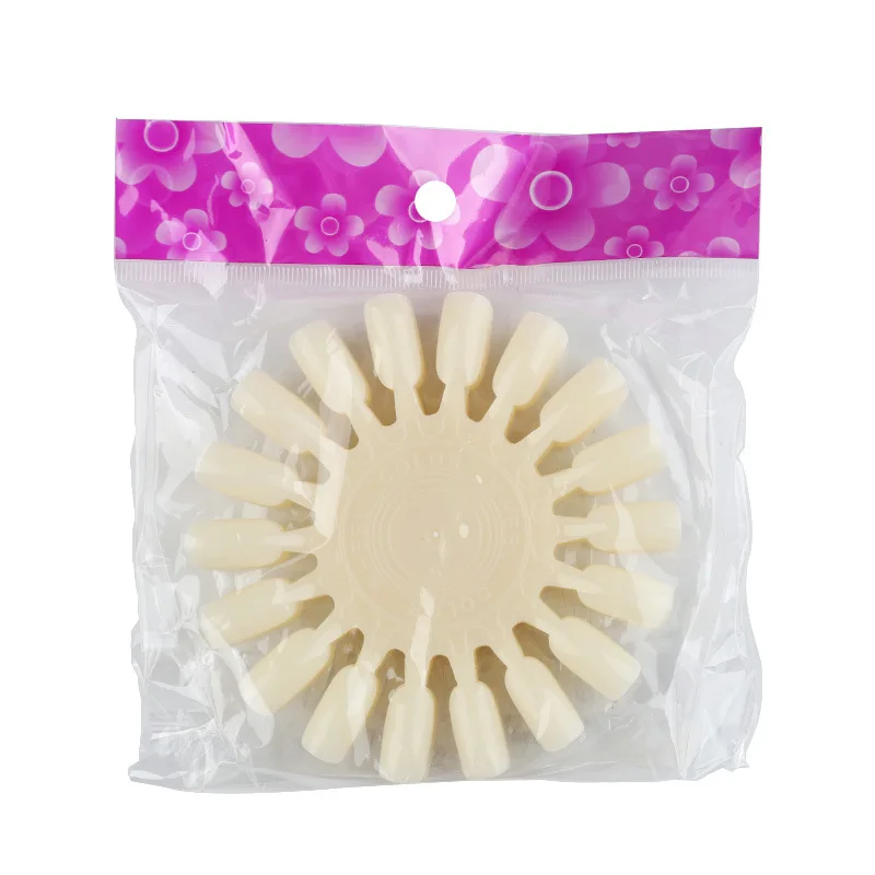 

5PCS False Nail Tips Fake Nail Art Polish Color Card 18 Color Circular Acrylic Palette Nail Polish Practice Manicure Tools