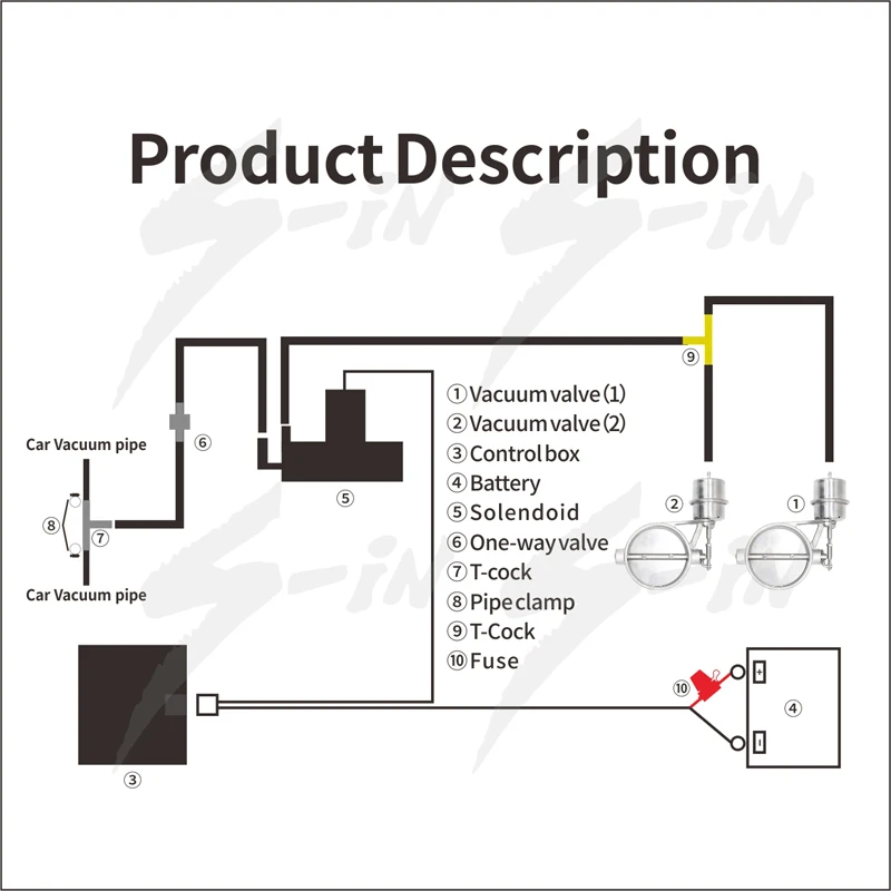 Универсальный Выпускной вакуумный клапан нормально закрытый комплект из двух