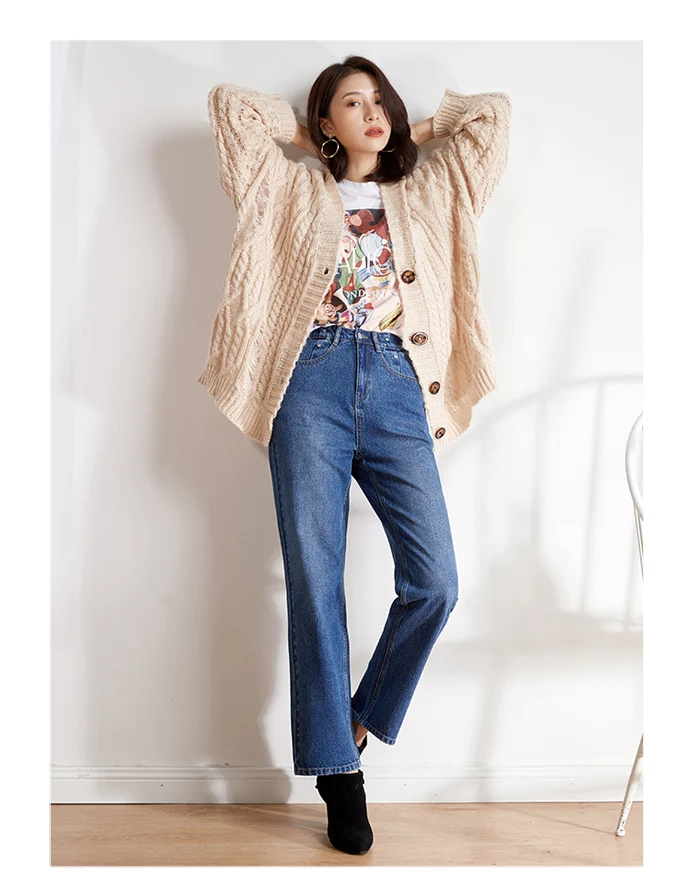 Женские классические джинсы LEIJIJEANS, элегантные свободные неэластичные брюки с высокой посадкой, новая модель 9101 большого размера