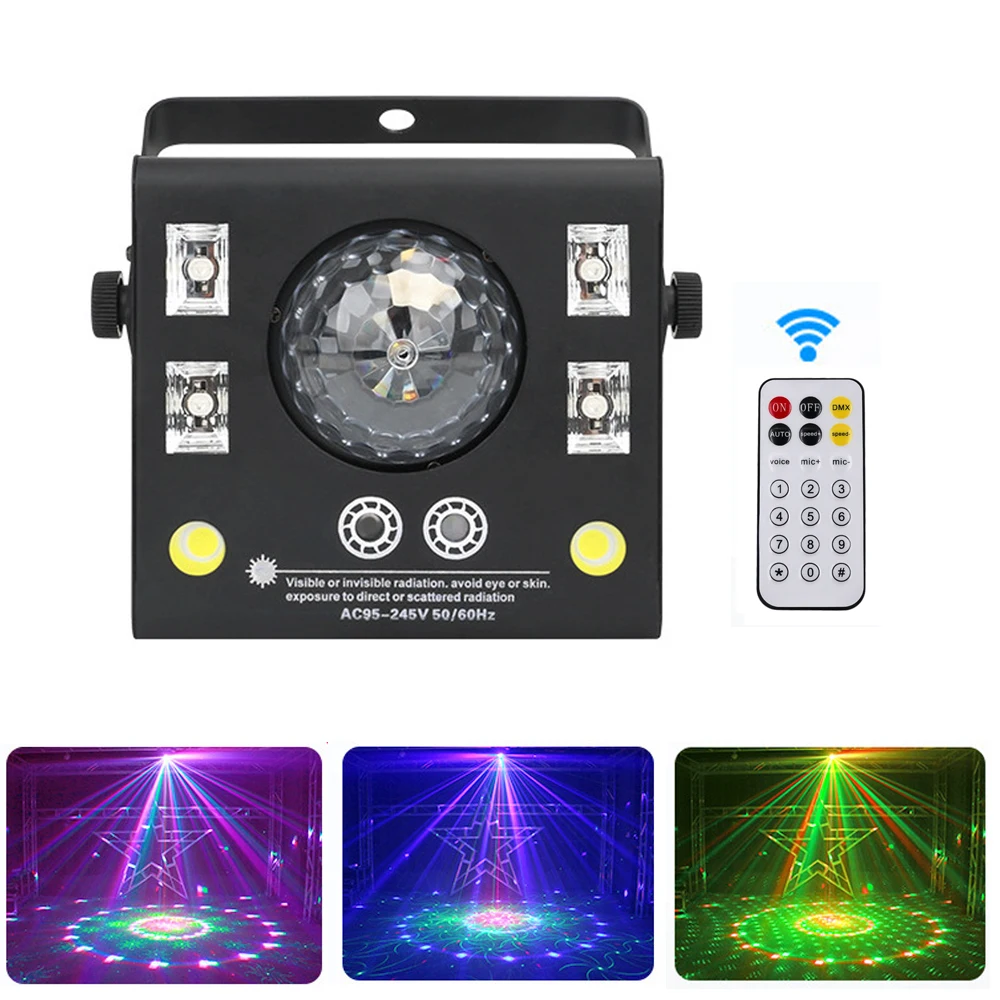 Дистанционный RGB 4 в 1 СВЕТОДИОДНЫЙ Магический магический шар УФ лазерный