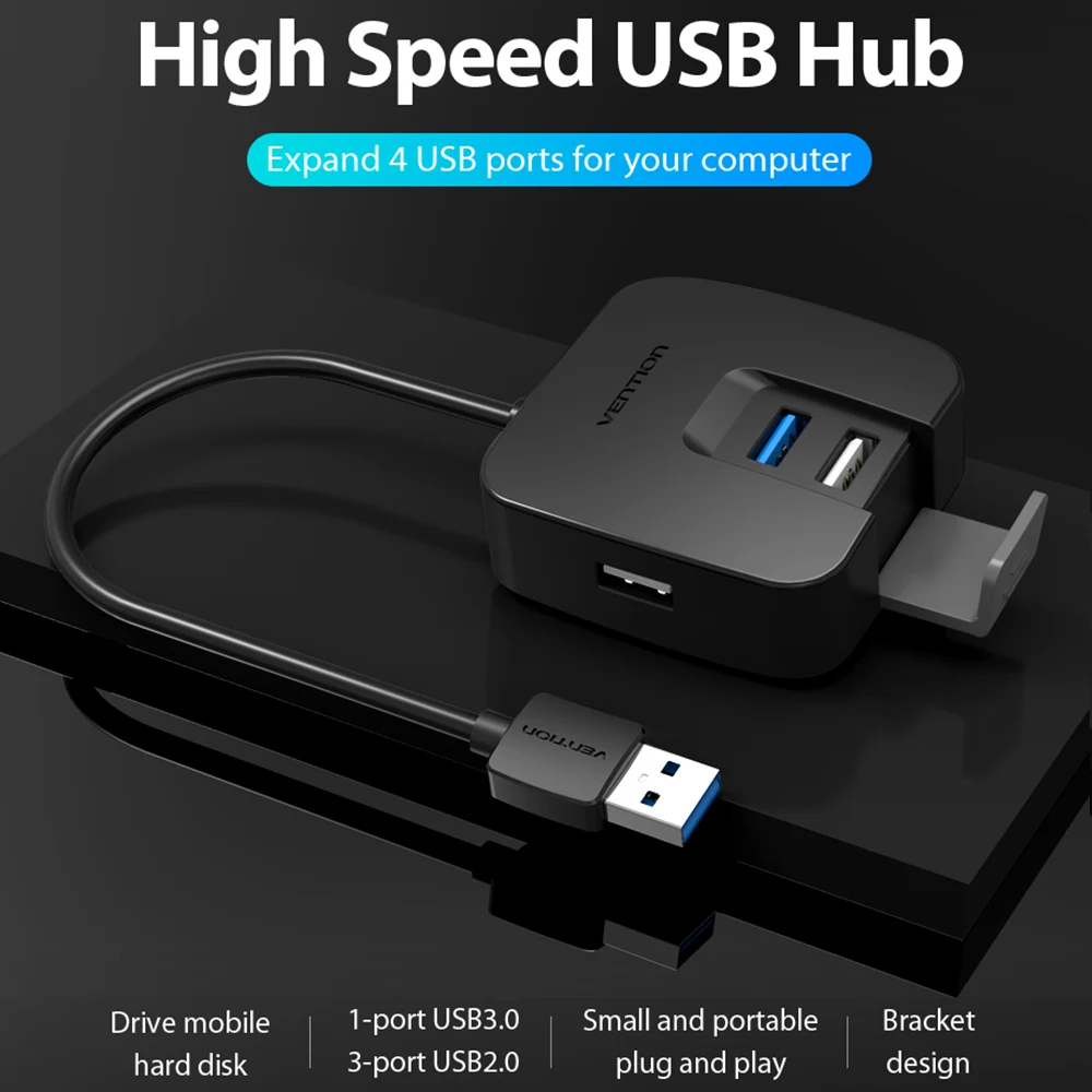 Высокоскоростной 4 портовый концентратор USB 2 0 Vention usb порт 3 разветвитель OTG для Apple