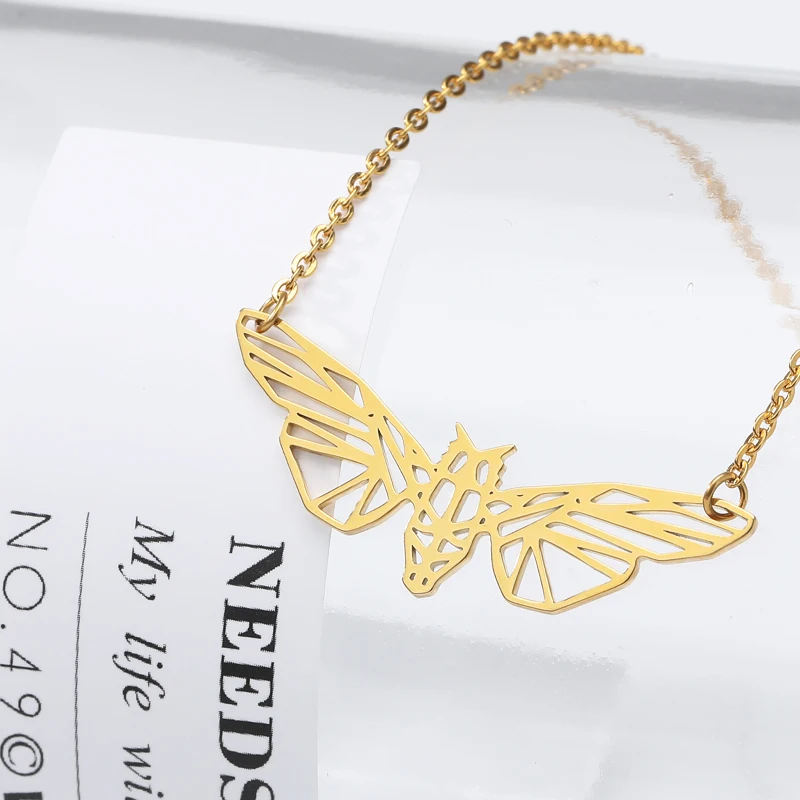 Ожерелье с подвеской в виде насекомых золотого цвета для женщин стальная цепочка