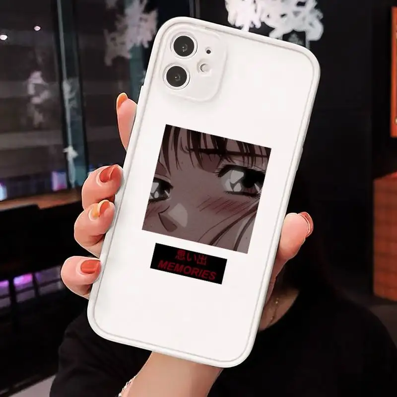 

Sad Japanese Anime Aesthetic Phone Case matte transparent For iphone 7 8 11 12 plus mini x xs xr pro max cover