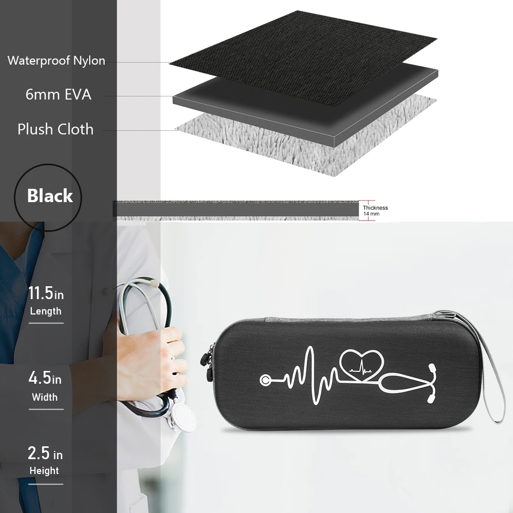 2020 портативный стетоскоп Жесткий EVA чехол для переноски 3M Littmann Classic III / MDF ADC Omron и