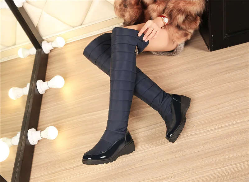 Dilalula/Лидер продаж женские зимние сапоги теплые меховые на танкетке пикантные