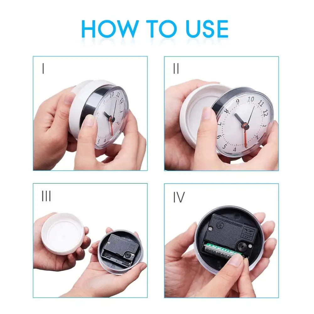 

2021 New Bathroom Wall Clock Waterproof Suction Cup Wall Clock Shower Timer Decor Kids Room Decor Clock Home Living Room Decor