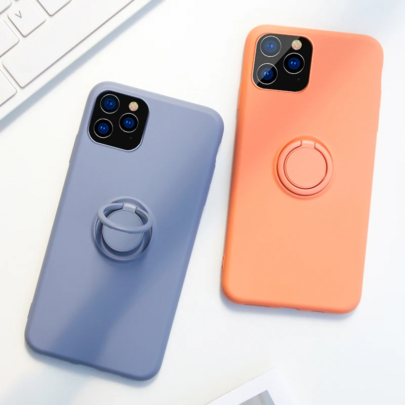 Роскошный силиконовый чехол с кольцом для iPhone 11 Pro Max 11Pro 11ProMax ударопрочная Броня