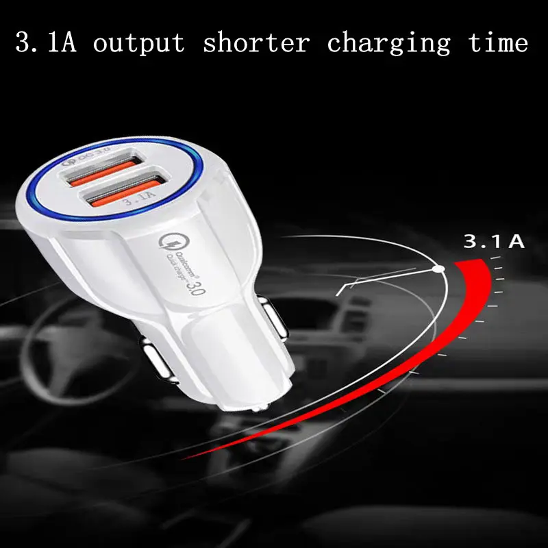 Автомобильный мини мобильный телефон 3 1 а с двумя USB быстрая зарядка подходит для