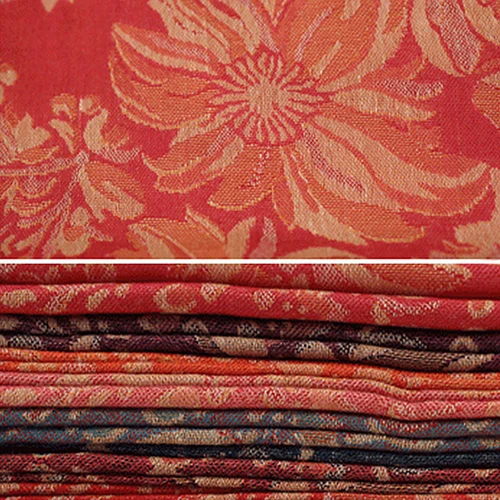 

2020 Dropshipping fashion bohemian floral embrodiery Jacquard scarf long wide women scarves fringed scarf 70*190cm