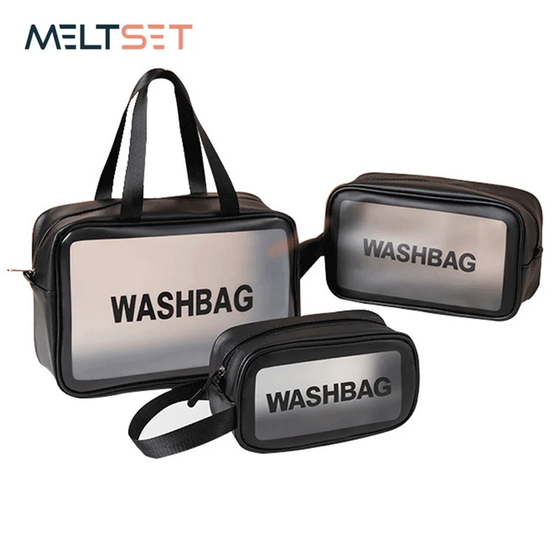 

Portable Women Cosmetic Bag Transparent PVC Makeup Bag Toiletry Organizer Travel Storage Bag Handbag Beauty Case Waterproof
