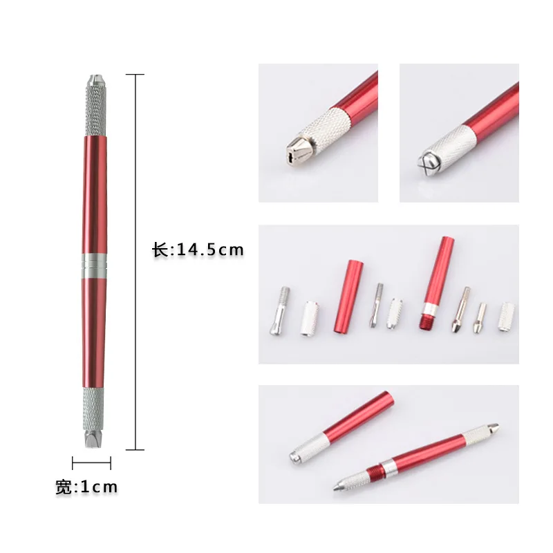 Three head embroidery eyebrow pen cross mouth all metal hand brush knife rest 20 |