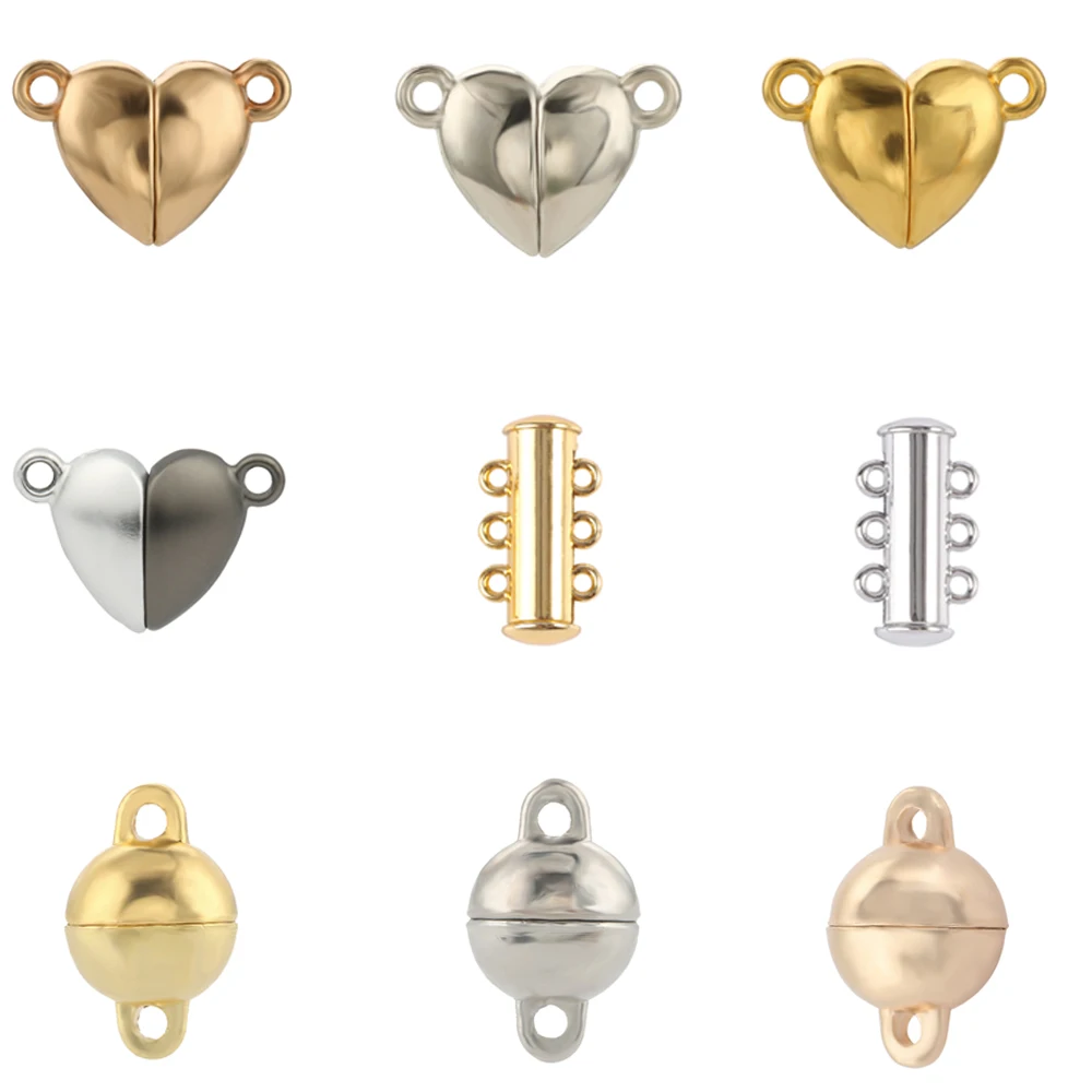 

Stainless Steel Strong Magnetic Clasps For Leather Cord Bracelet Necklace Magnet End Clasp Connector DIY Jewelry Making Supplies