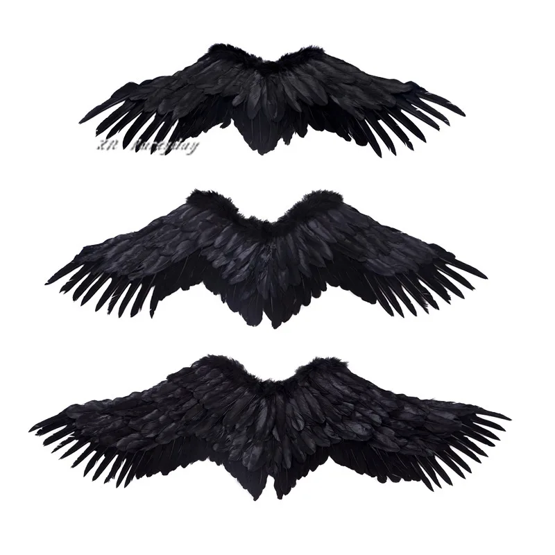 Black White Feather Angel Wing Child Adult Cosplay Show Costume Prop Wedding Party Halloween Christmas Navidad Decorations