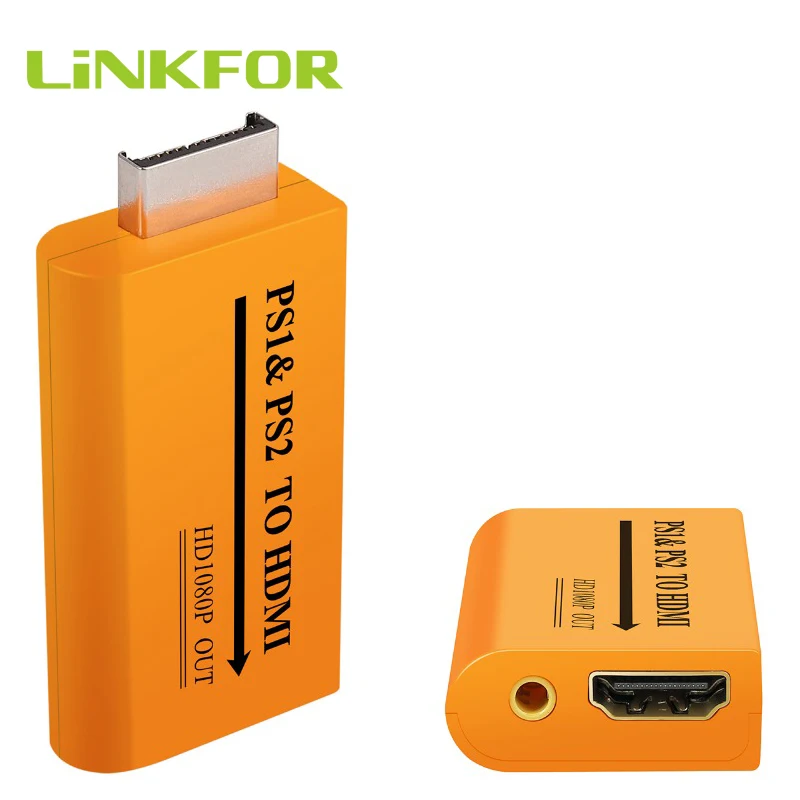 LiNKFOR для PS1 и PS2 к HDMI конвертеру 1080p адаптер с 3 футами кабель 5 мм аудио разъем