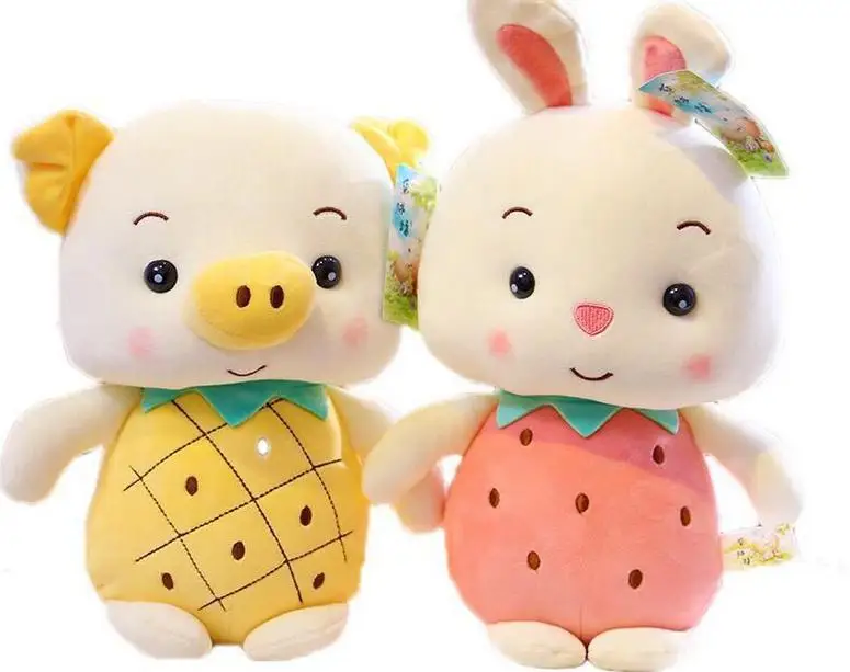 

Plush Toy Fruit Pig Rabbit Doll 25cm Cute Cartoon Plush Stuffed Doll Toy Girl Kids Birthday Gift