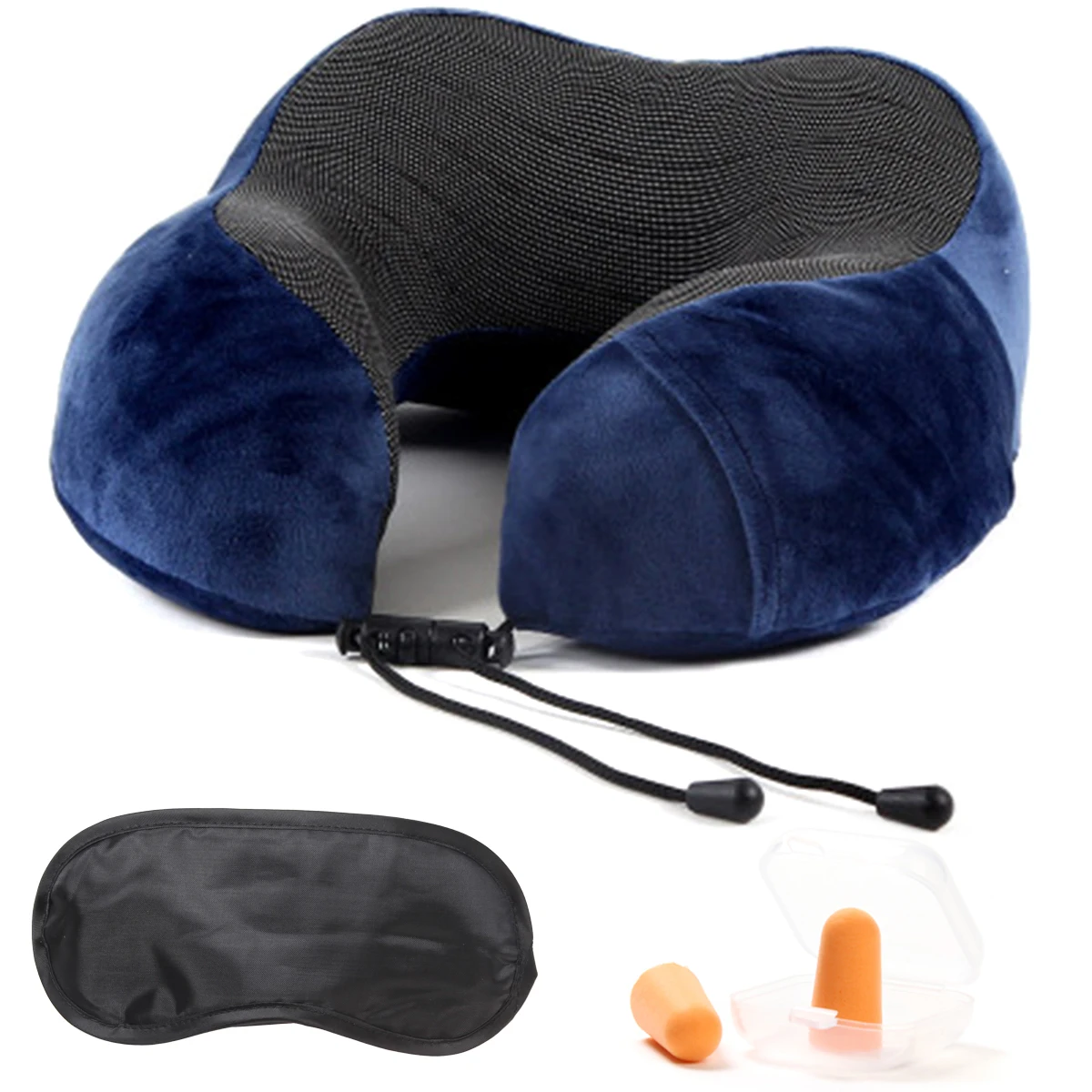 Портативная подушка для шеи U образной формы с ушками ушей складная воздушная из