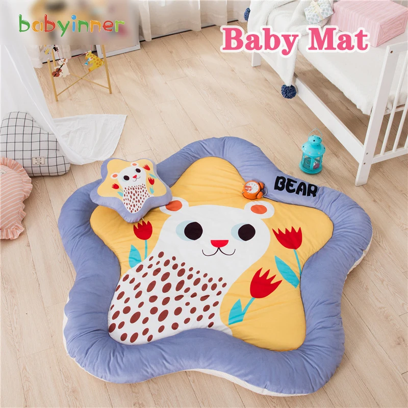 Детский игровой коврик babyinside утолщенный мультяшный бархатный напольный с