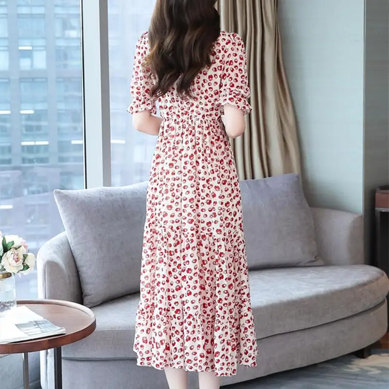 

Women Dresses Summer 2021Chiffon Dress Vestito Floreale Vestido Playero Largo Verano Mujer Ropa Talla Grande Red Robe Ete Longue