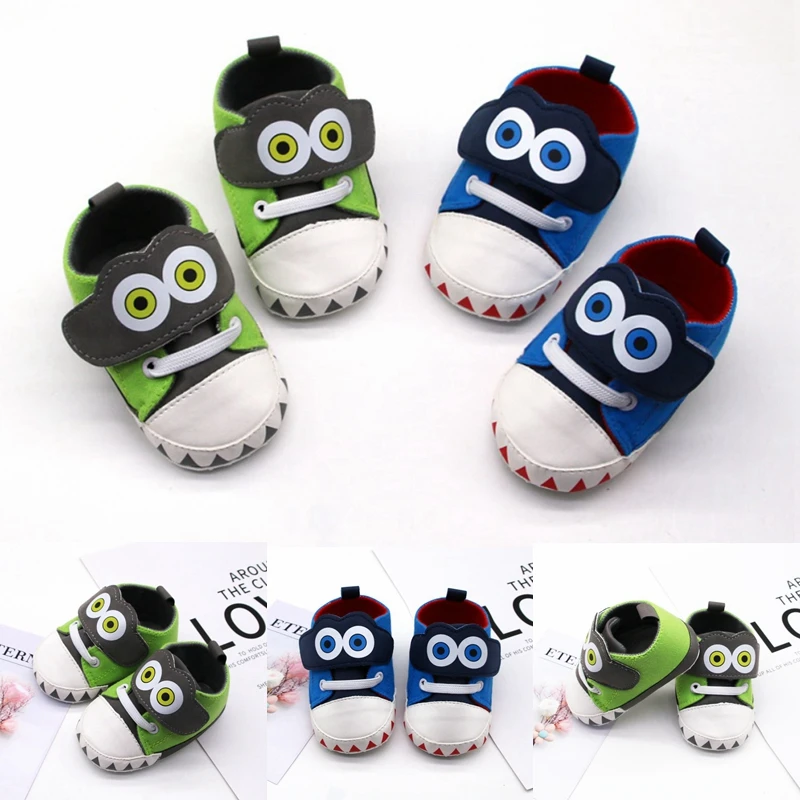 

Newborn Baby Boys Canvas Sports Sneakers Girls First Walkers Shoes Cartoon Infant Toddler Soft Sole Anti-slip Baby Shoes