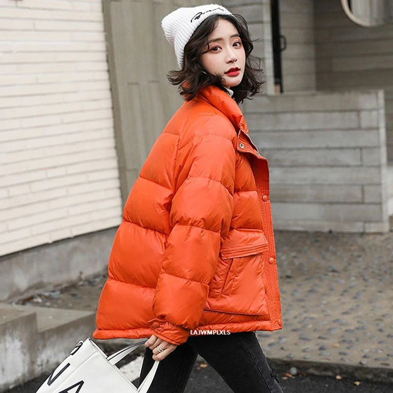 2021 Новый черный/оранжевый/белый/розовый зимняя куртка для женщин длинные толстые