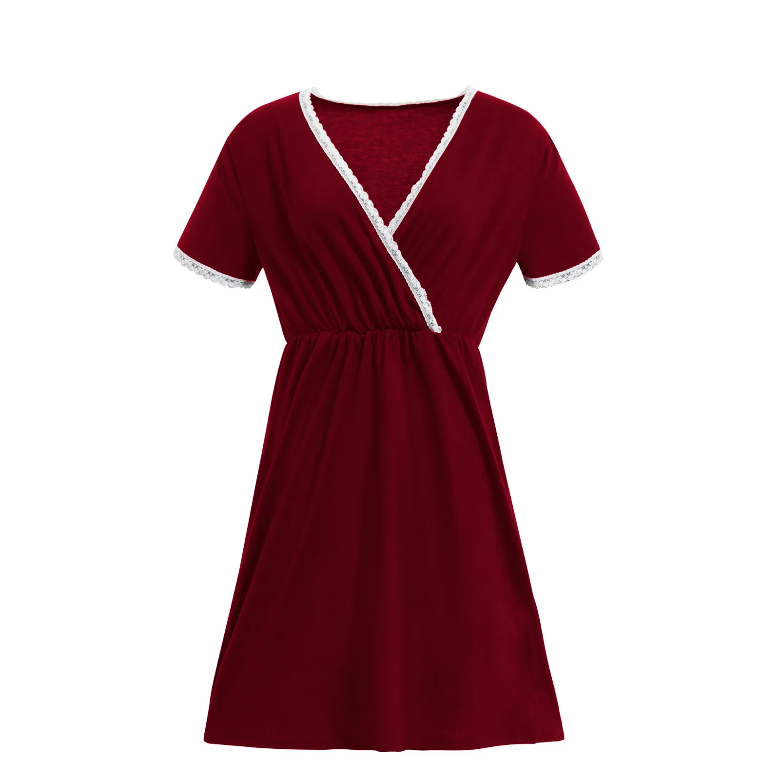 

Women Maternity Dresses Sexy V Neck Summer Short Sleeve Hight Waist Dress Mom Dress for Pregnant Women Maternity Clothes NEW