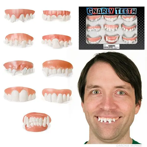 Зубцы девять пар ужасов игрушки дементированные зубные протезы лучший интерес