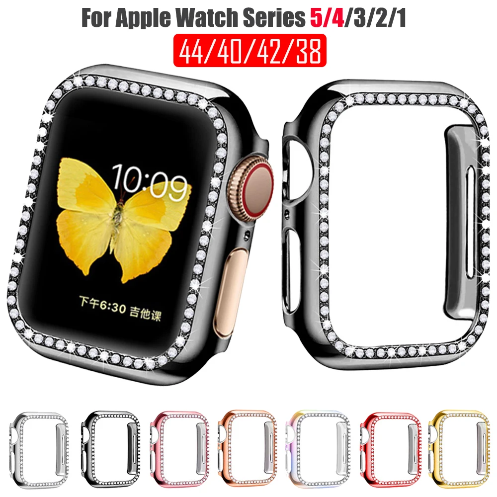 Diamond ПК чехол Крышка для наручных часов Apple Watch версии 6 5 4 3 2 1 SE защиты бампера iWatch