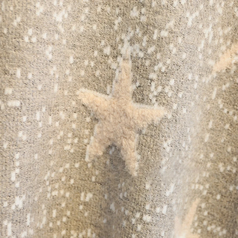 Gaganight Stars Faux Mink Cashmere Sweet Sweater Women Half Turtleneck Solid Pullover Girls Autumn Winter Thick Soft Warm Jumper | Женская